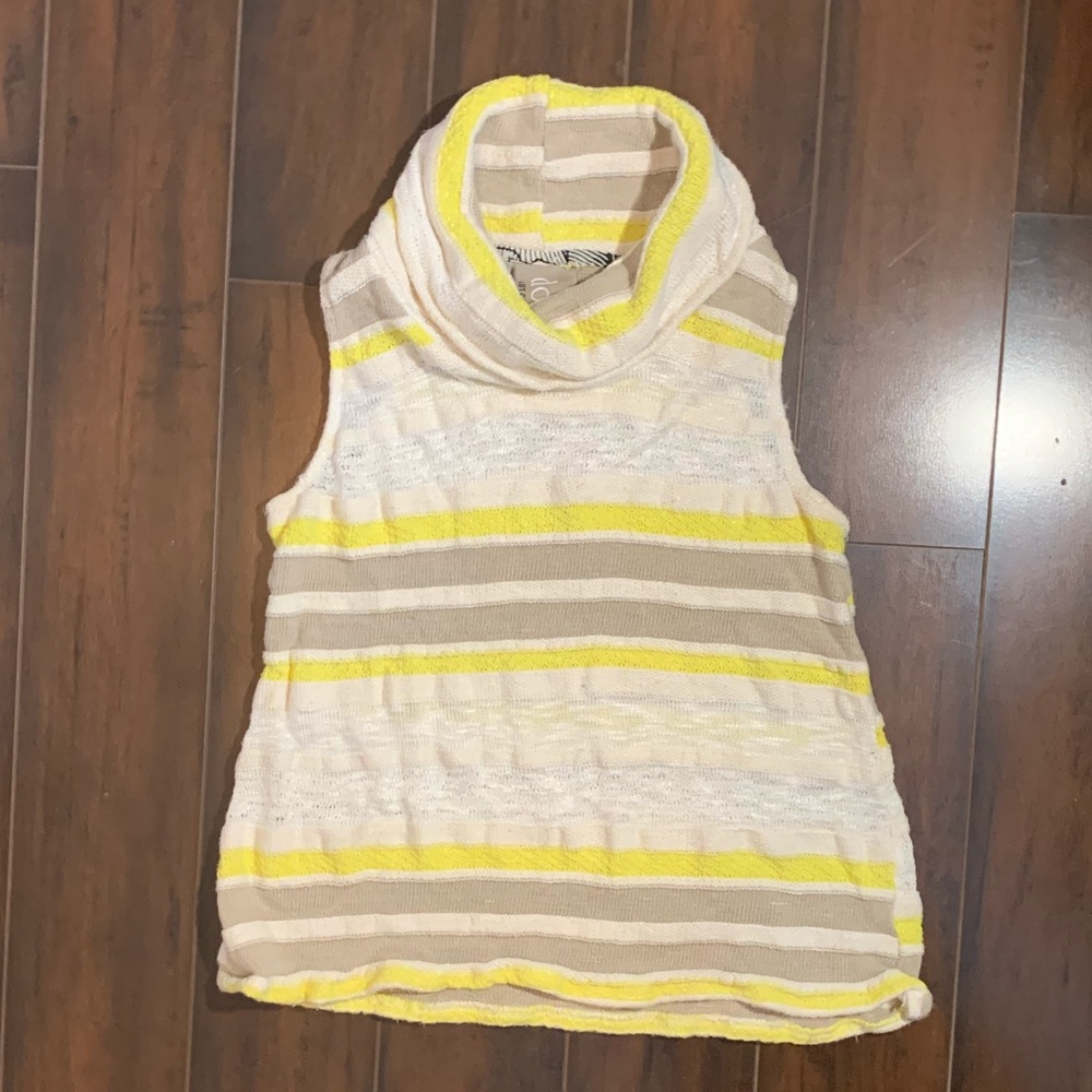 Dolan XS sleeveless cowl neck striped knitted top